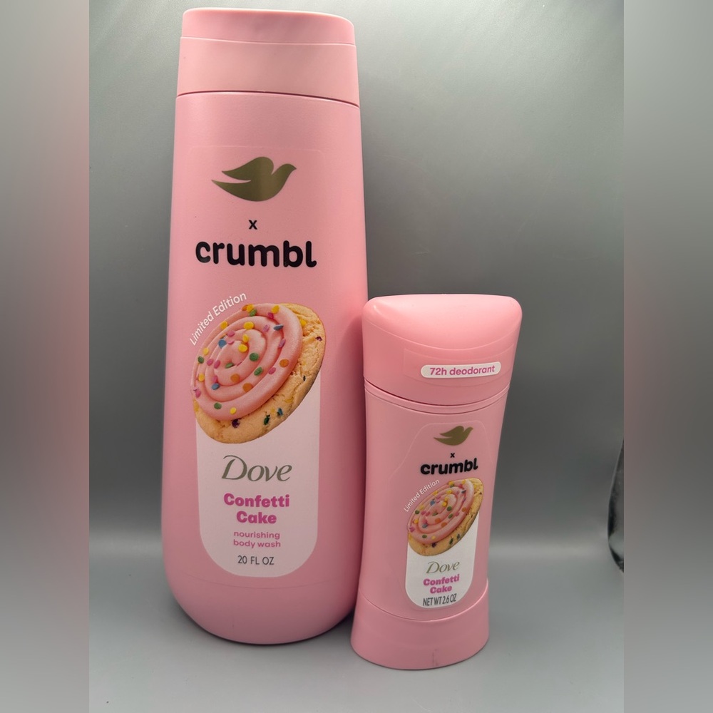 Dove X Crumbl CONFETTI CAKE Body Wash And Deodorant Set Limited Edition NEW